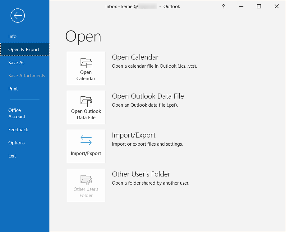 choose Import/Export option