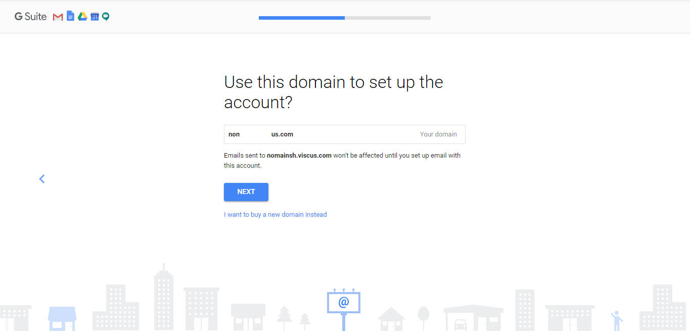 Use domain name to set up account