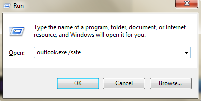 Run Outlook in safe mode