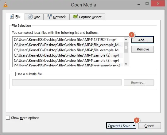 click on add to convert or save