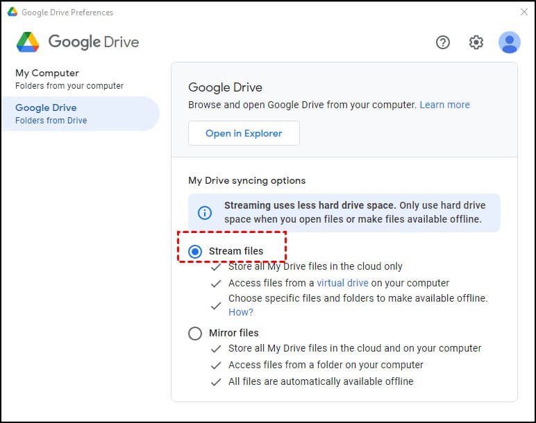 Install the most recent version of Google Drive