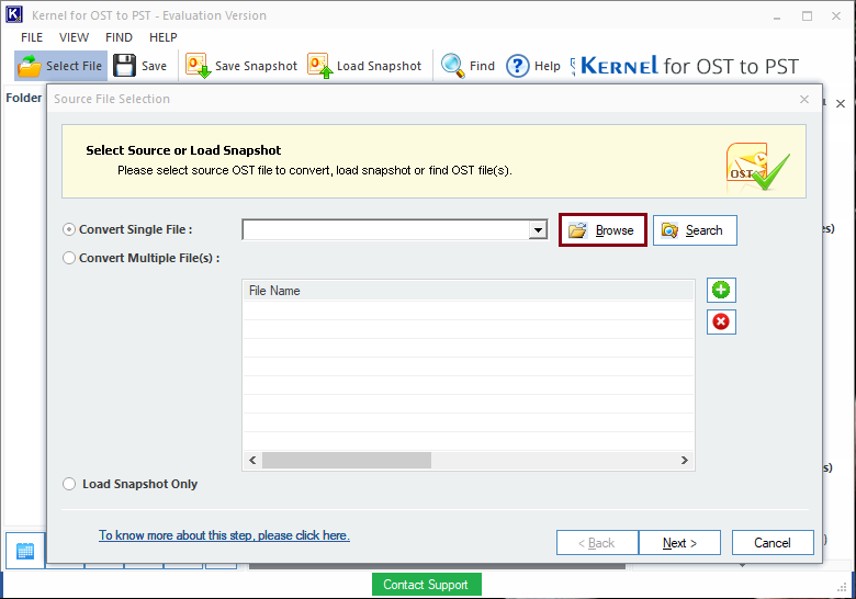 Launch Kernel for OST to PST 