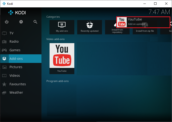 you will receive notification after add on updated