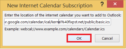 Open Calendar From the Internet