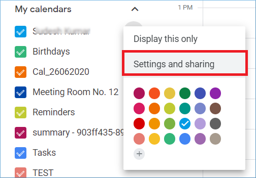 Choose Settings and Sharing