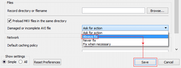 select Always fix