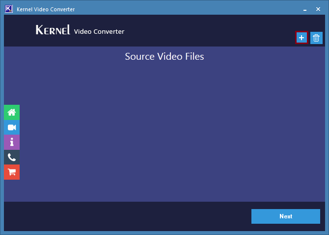 Run the tool on your system and on the home screen of the tool click on the add plus icon