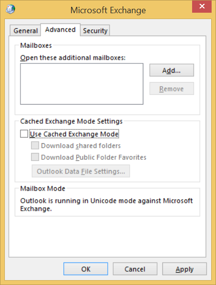 Use Cached Exchange Mode