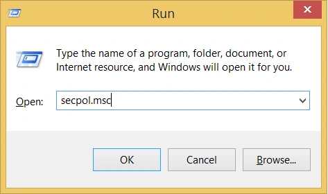 type secpol.msc