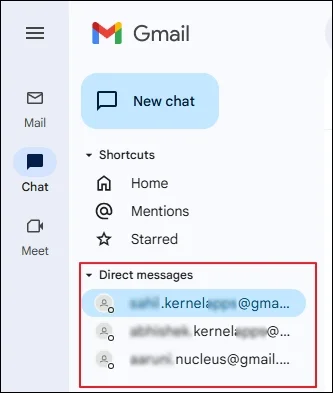 Google Hangout users in Google Chat