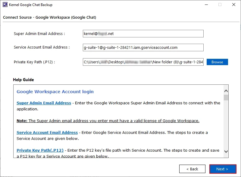 Enter Super Admin Email Address
