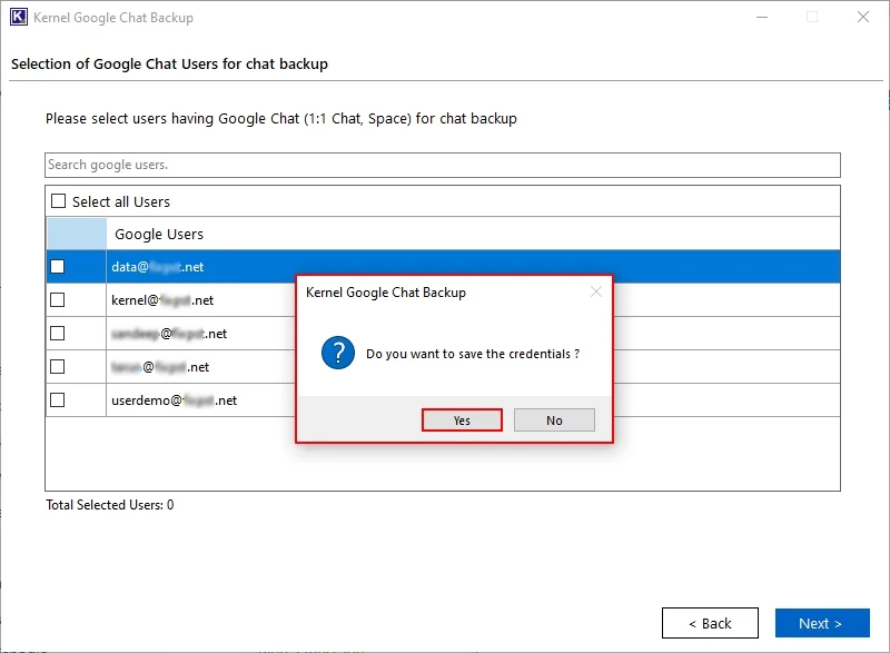 save your Google Chat password