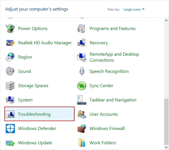 click troubleshooting