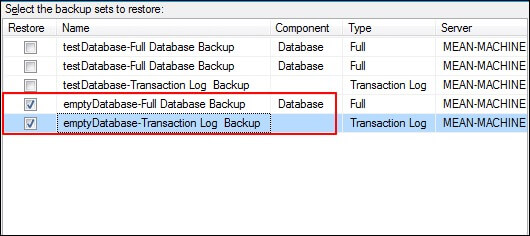 Full Database Backup