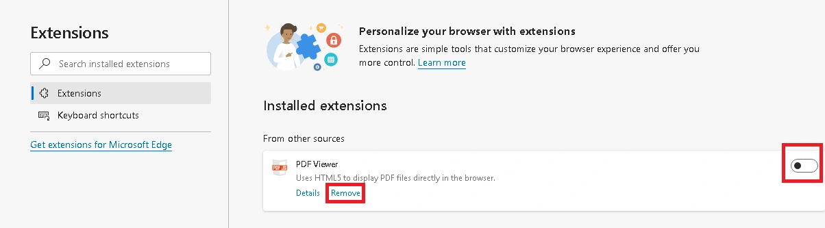 remove the particular extension