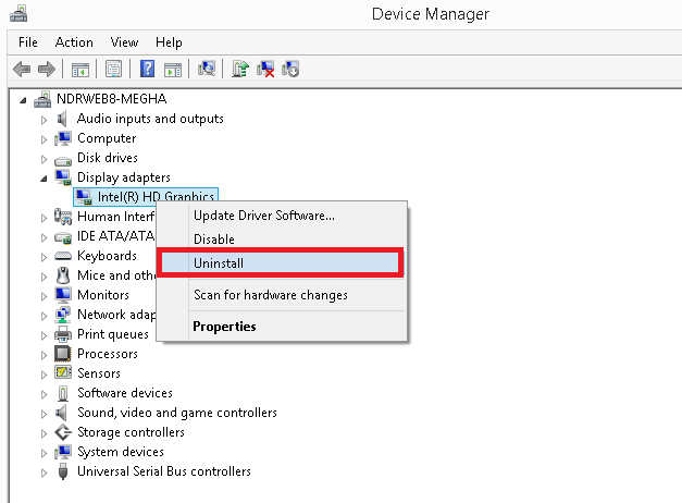 Uninstall HD Graphics