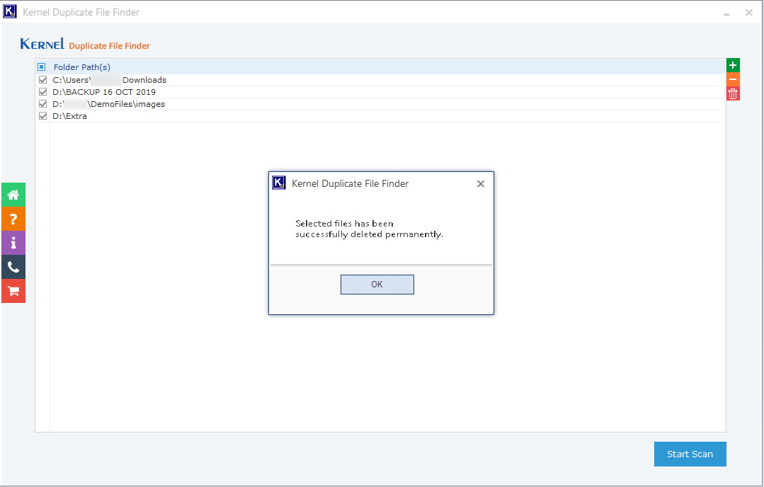 A confirmation message will then be presented in the following manner