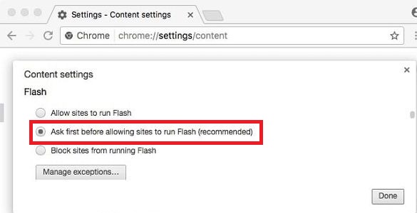 allowing sites to run Flash