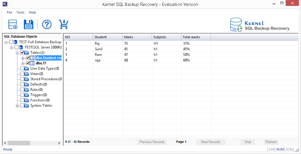 expand any desired SQL database object