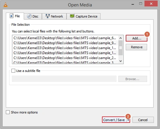 add camcorder video files