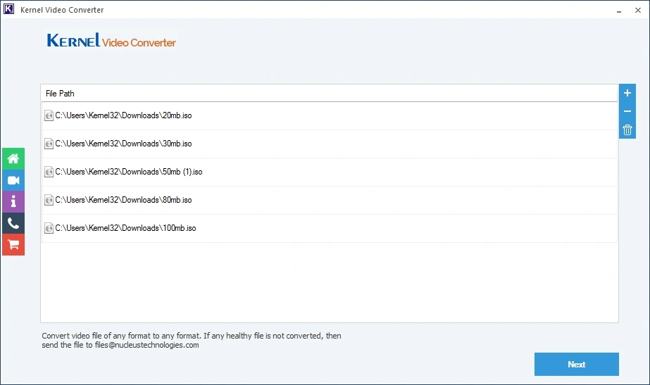 iso files listed