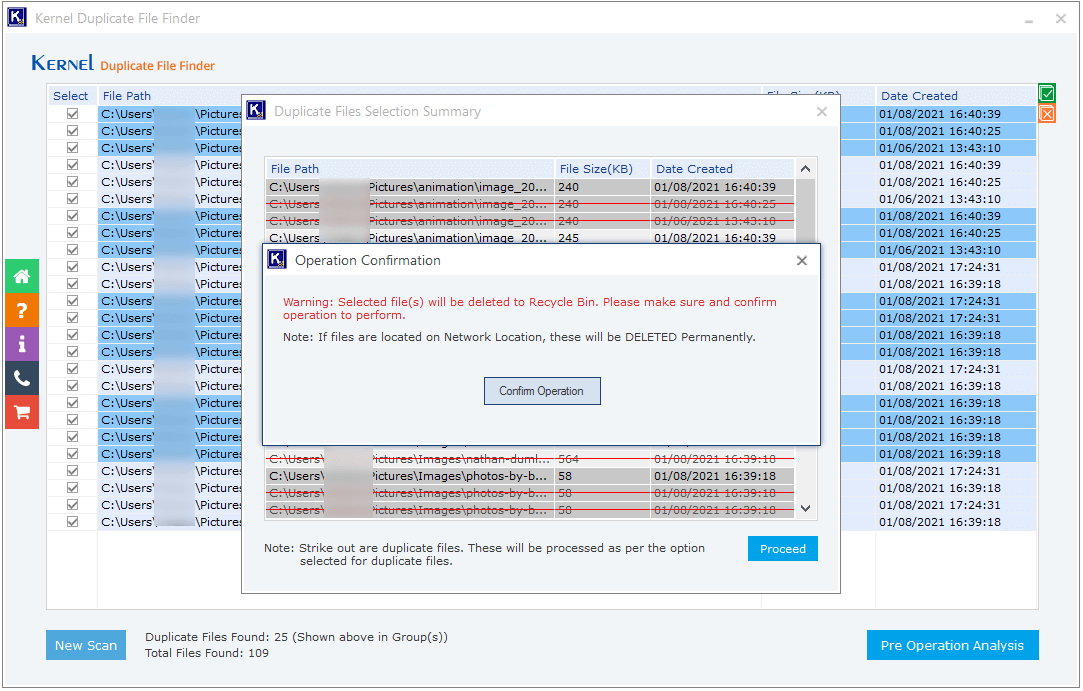 click proceed to Confirm the operation