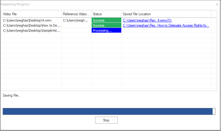 repair the video files