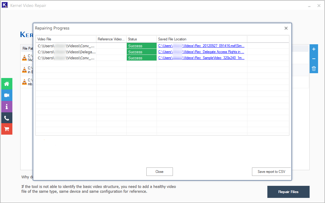 saving the report in the CSV format