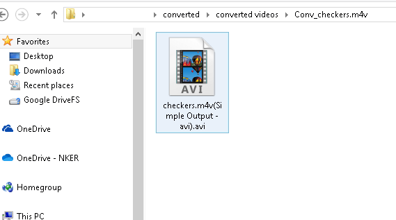 display converted video file