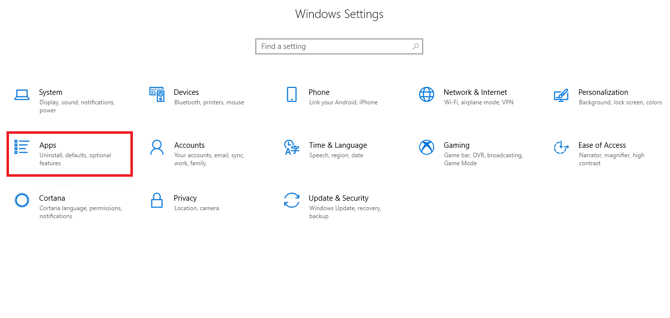 Click on App to open the App Settings