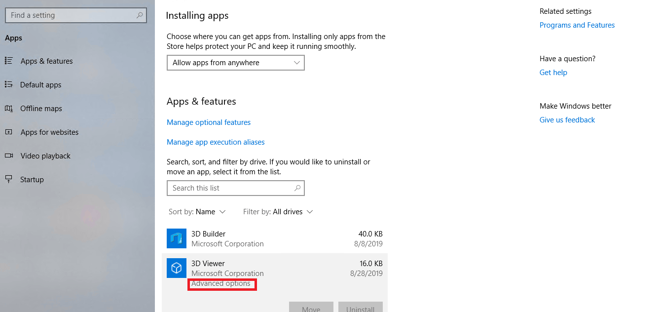 Reach the Photos app section by scrolling