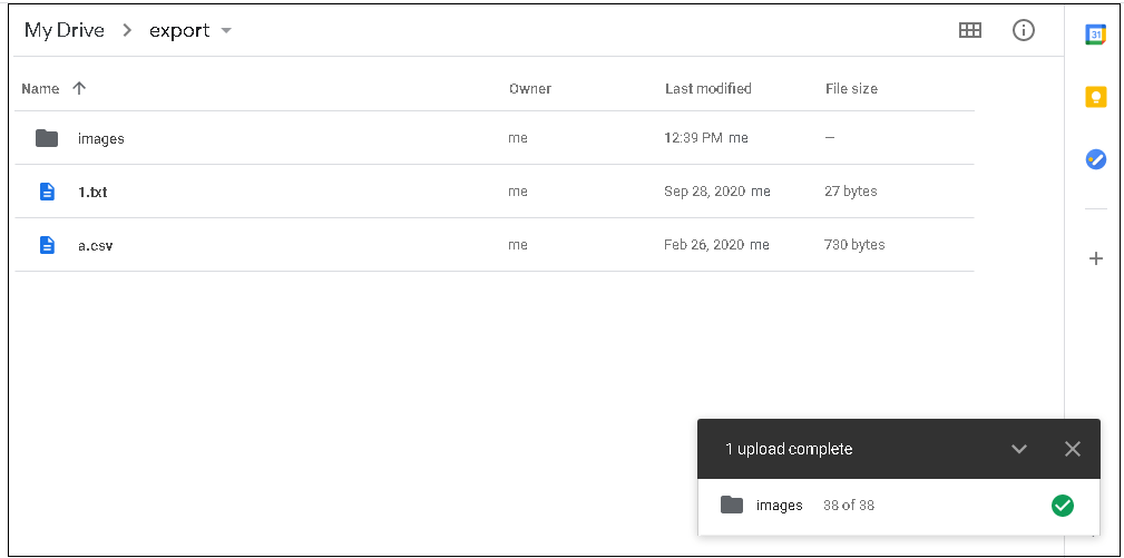 Importing Folders to Google Drive using the Drag-Drop action