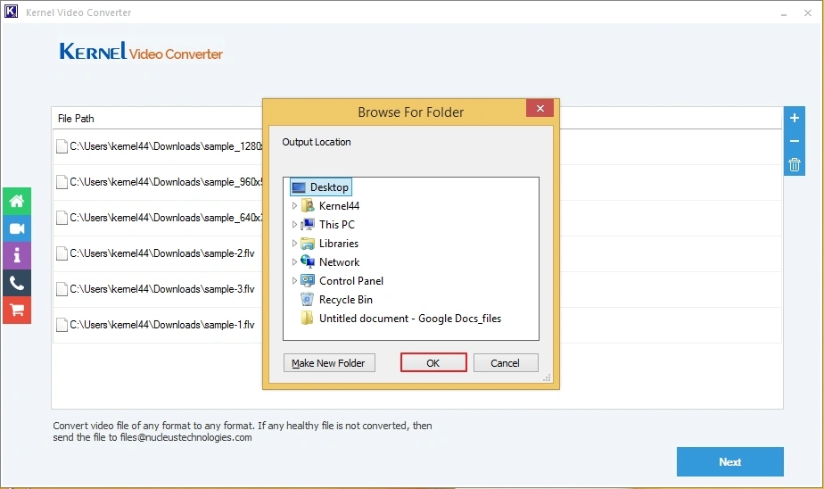 select folder