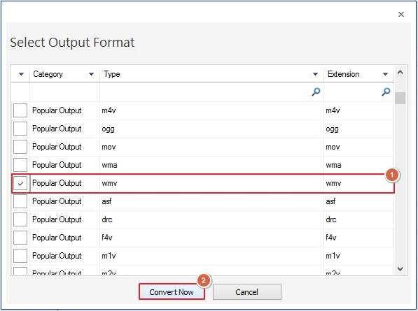 click convert now