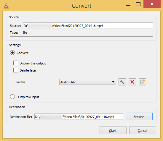 select the destination file to save the file