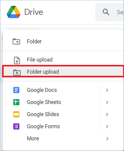 Folder upload