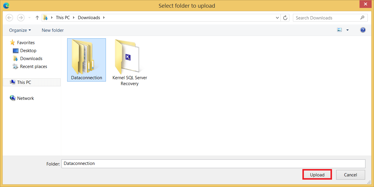 Select the folder from the Downloads folder
