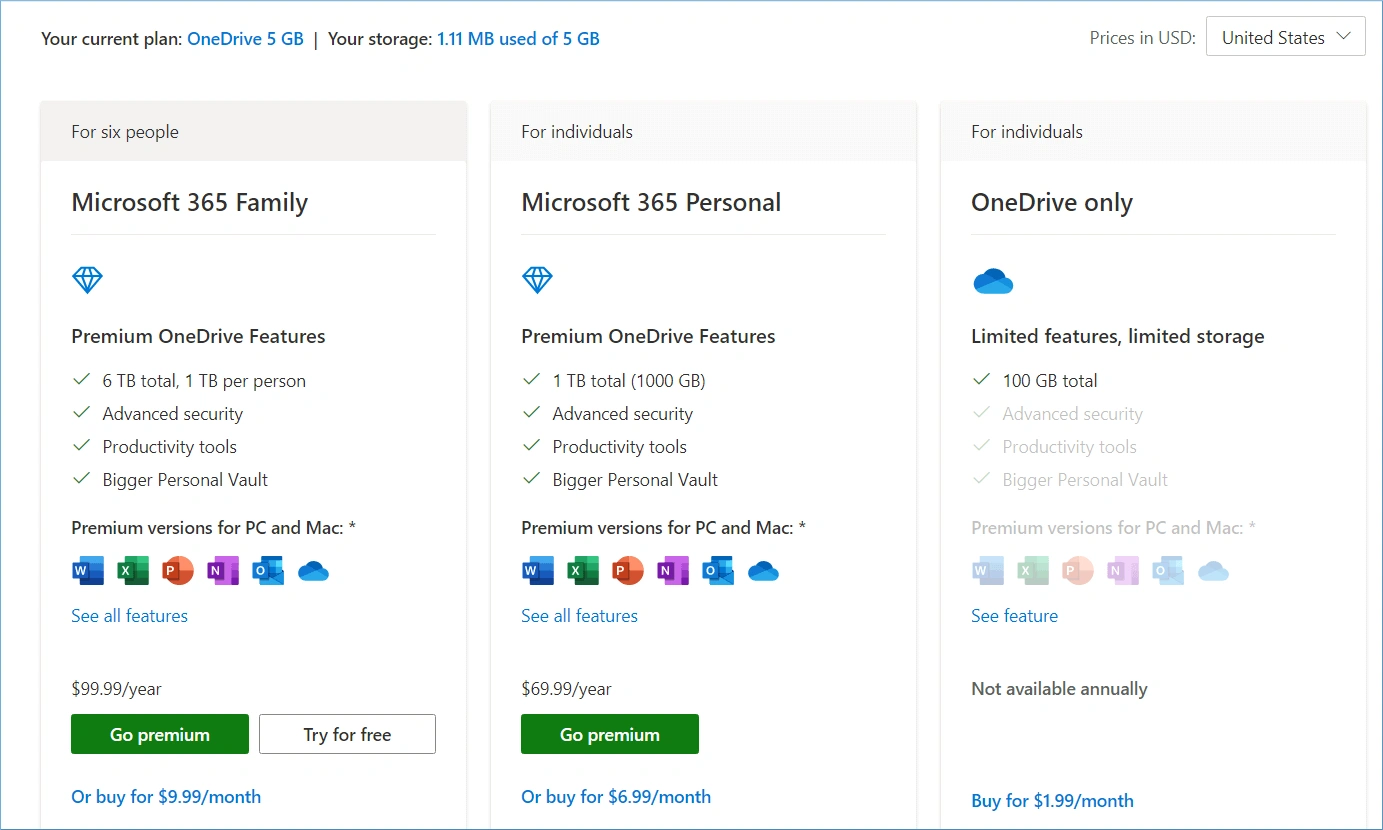OneDrive plan