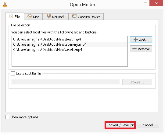 click on convert-save