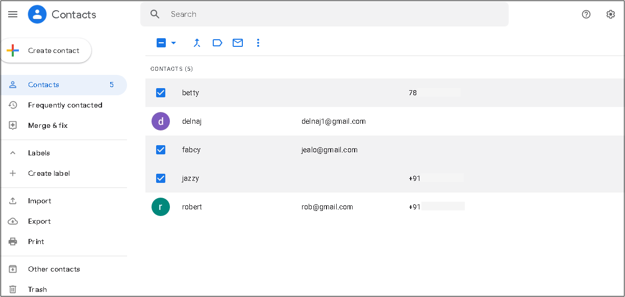 Downloading Multiple or All contacts: