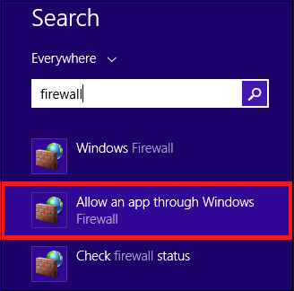 Allow an app through window oprtion