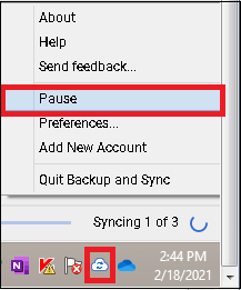 Pause & Resume Google Backup & Sync App