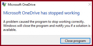 Microsoft OneDrive has stopped working