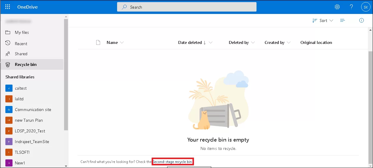 Second-stage Recycle Bin