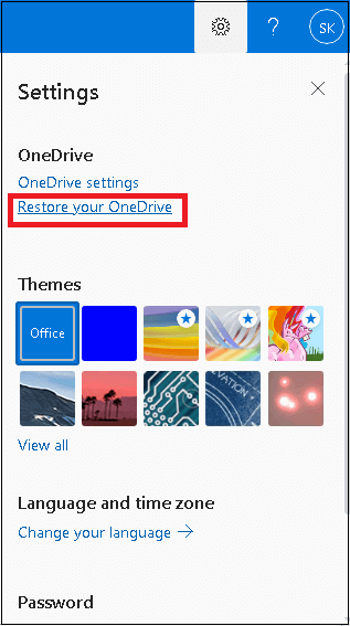 Restore your OneDrive