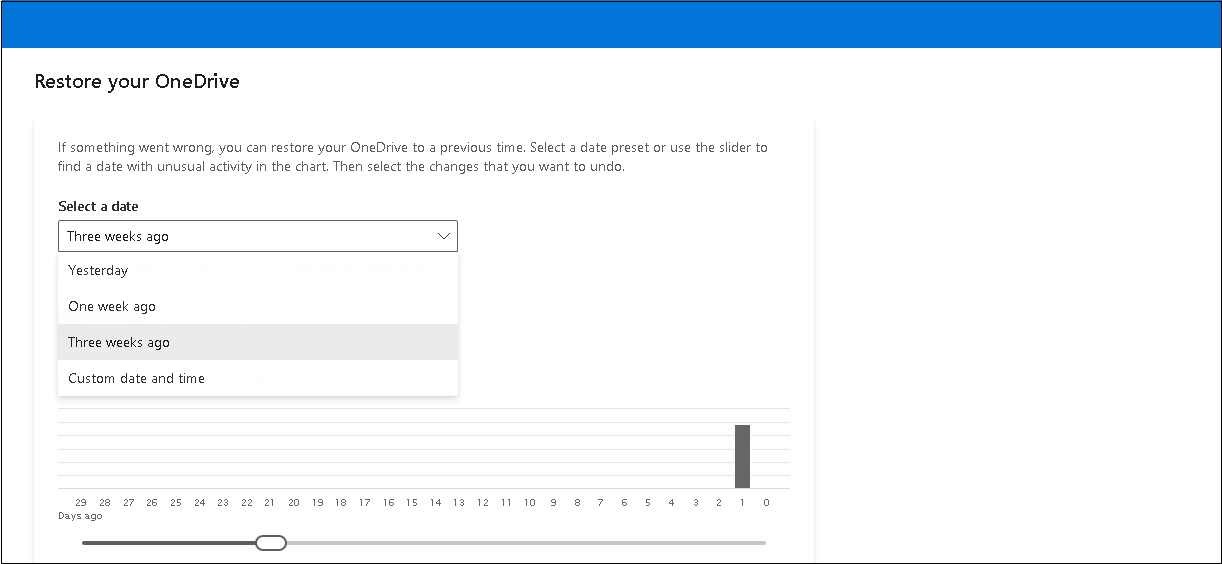 Select date range