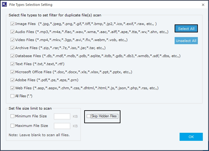 Select your file type