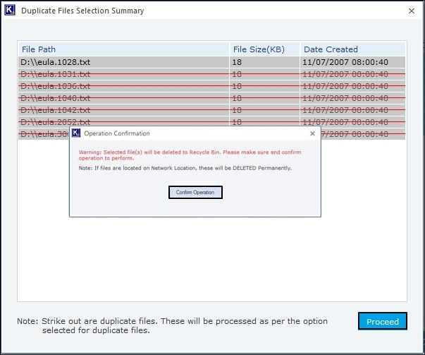 Click and confirm operation