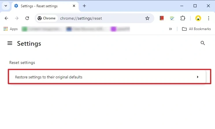 restore settings