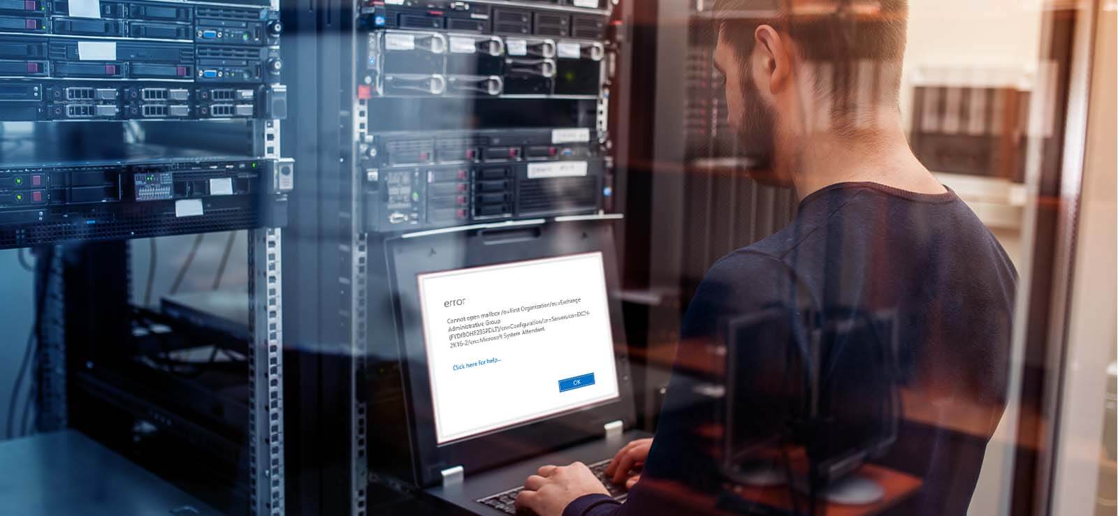 How to troubleshoot “Cannot open mailbox /o=First Organization /ou=Exchange Administrative Group” error?